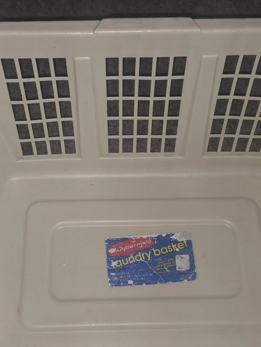 Vintage Mid-Century Modern Rubbermaid White Rectangle Laundry Basket - Deadstock